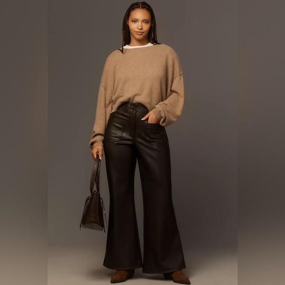 Anthropologie The Junie High-Rise Flare Pants by Maeve: Faux-Leather Edition - Picture 5 of 10
